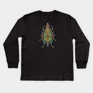 Mandala Beetle Kids Long Sleeve T-Shirt